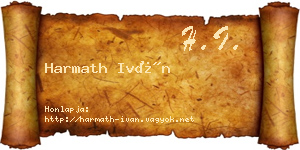 Harmath Iván névjegykártya