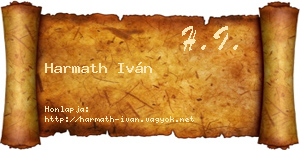 Harmath Iván névjegykártya
